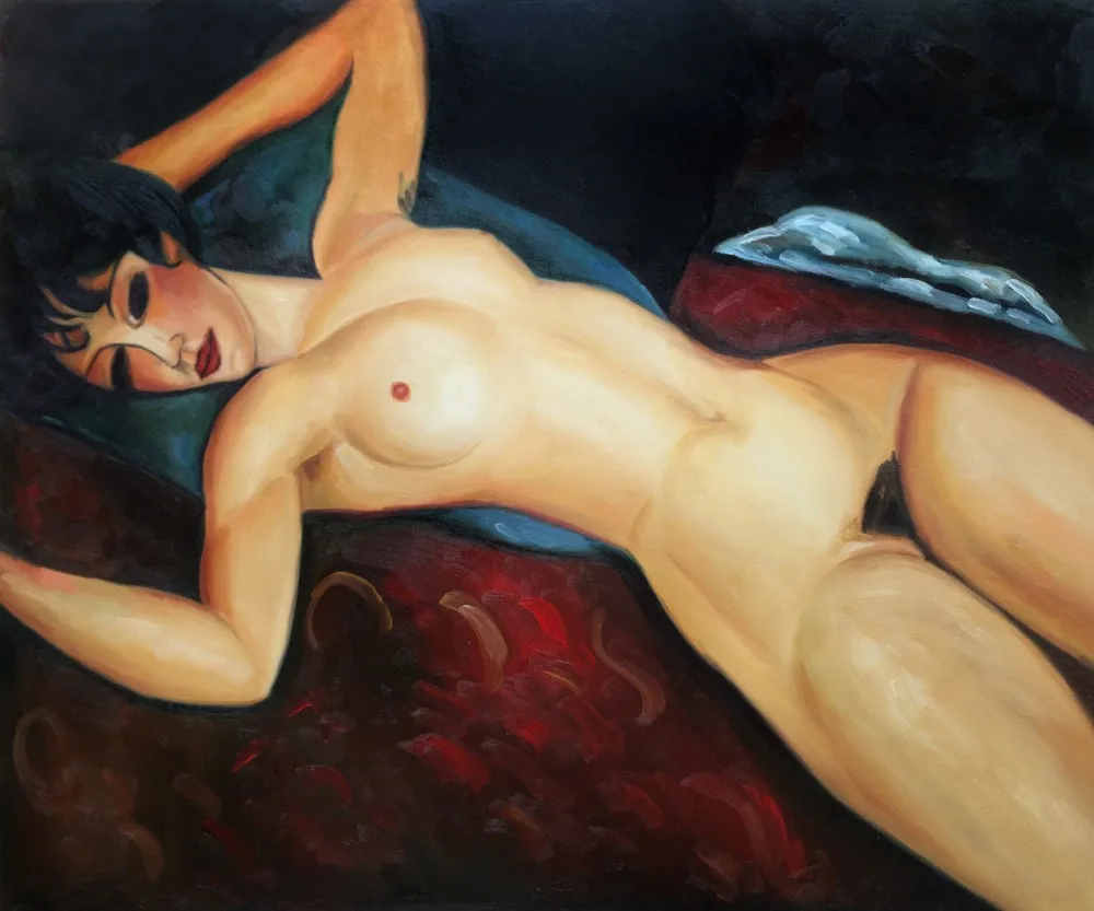 Ручная роспись Обнаженная картина Nudo Disteso от Amedeo Modigliani сексуальная обнаженная женщина Картина на холсте Абстрактная горизонтальная