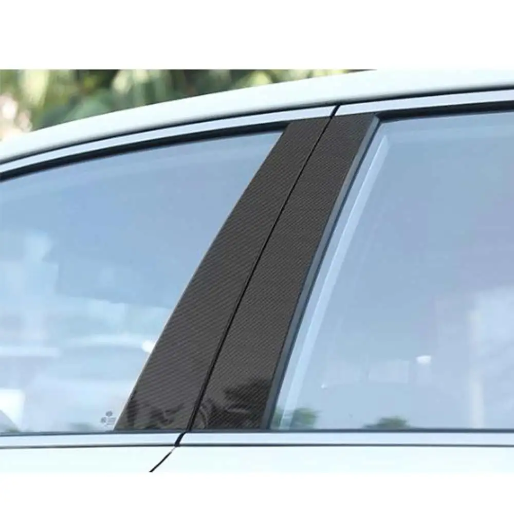 Черные углеродного волокна пластиковые накладки на окно автомобиля b-столбы Декоративные наклейки для Honda Civic/ACCORD 10th Автомобиль Стайлинг отделка Аксессуары