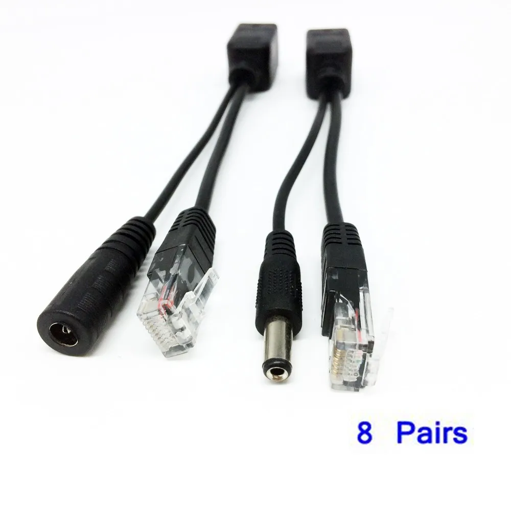 8Pairs/Lot PoE Passive Cable Splitter Power Over SET For PoE