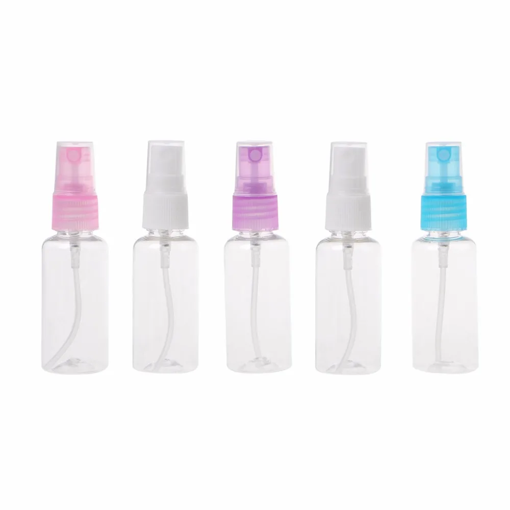 

30ml 5Pcs Clear Transparent Plastic Perfume Atomizer Empty Small Spray Refillable Bottles Random Color New