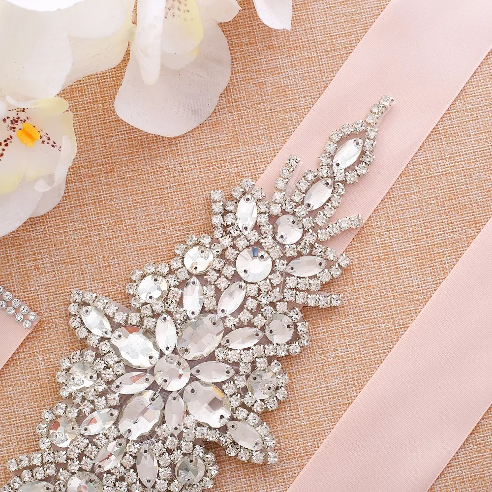 Bridal Waistband Beads Bridal Belt Sash Crystal Wedding Sash Rhinestones Wedding Belt Rose Gold For Women Evening Dresses
