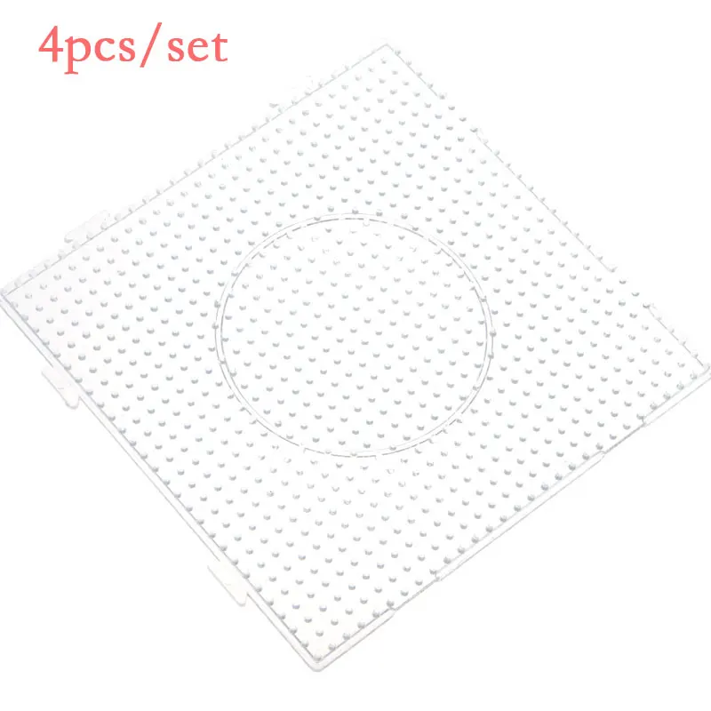 

4pcs/set 5mm Hama Bead Pegboard 14.5x14.5cm Square Shape Perler Beads/Diameter 15cm Circle Puzzle Template for Diy Beads Toys
