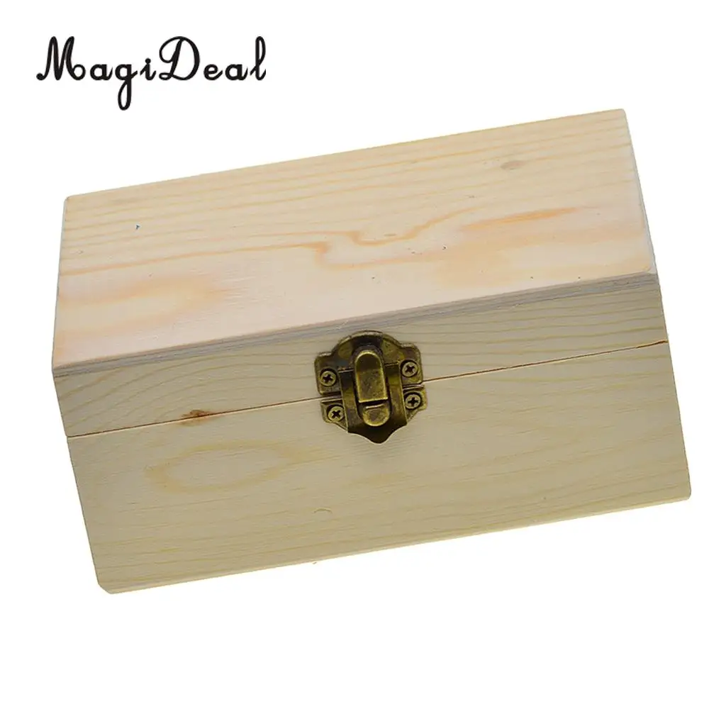 Rectangle Wooden Storage Box Plain Wood Box Jewelry Box Wedding Gift Makeup Cosmetic Small Gadgets Gift DIY Craft Box With Lid