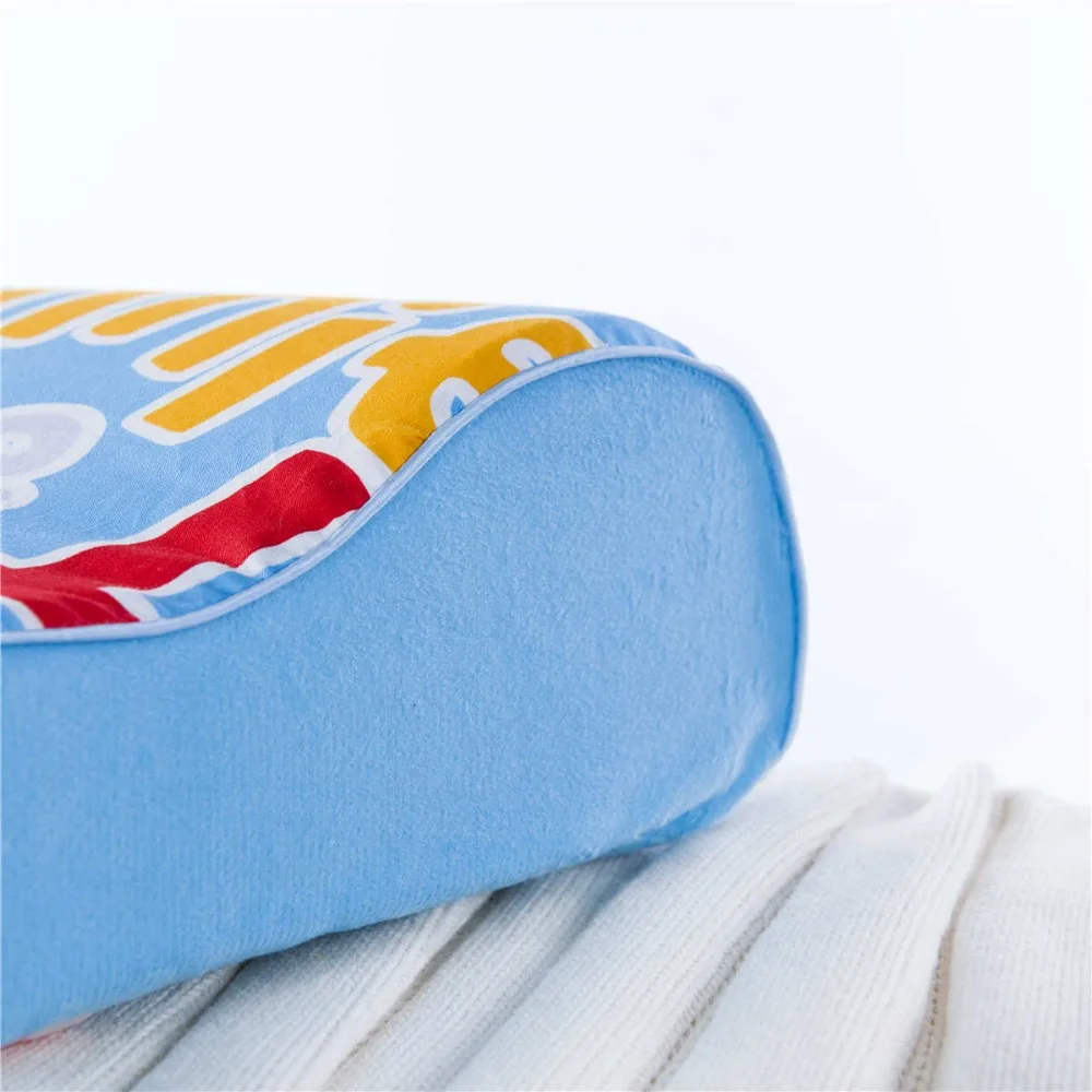 Мультяшная Подушка с изображением Винни-Пуха, медленный отскок, волнистый пенопласт, шейный затылочный медицинский спальный комплект, голубой цвет, 50x30 см