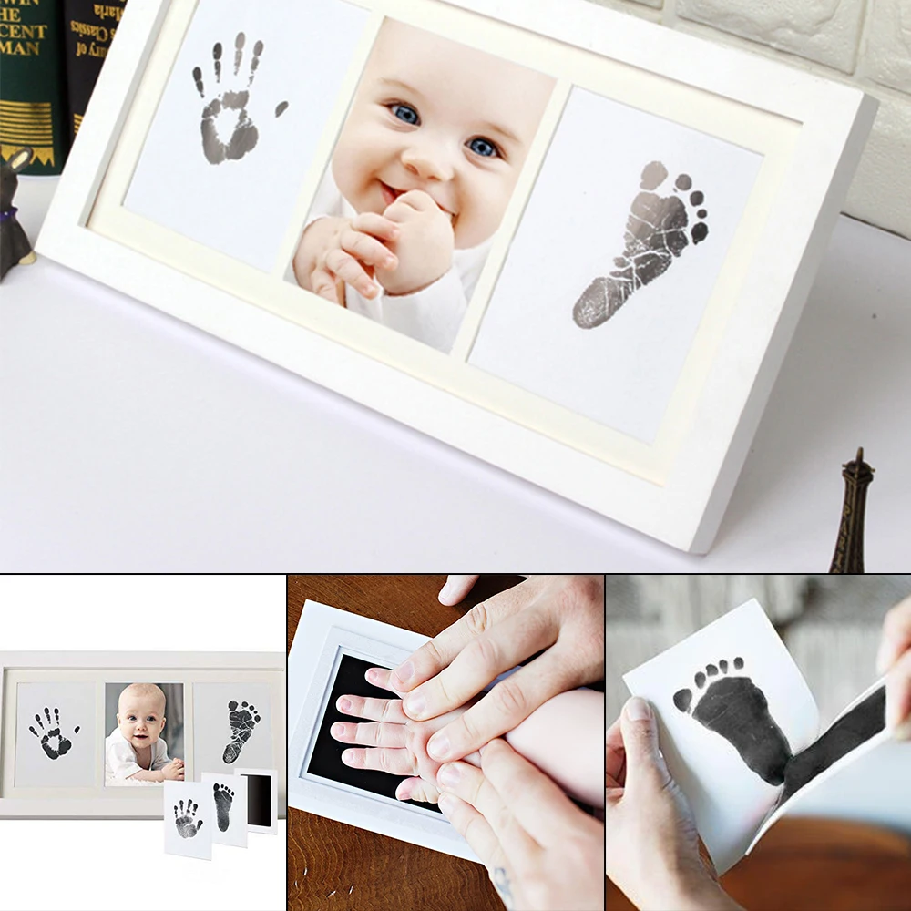 

Newborn Baby Non-Toxic Handprint Footprint Imprint Frame Kit Non-Toxic Clean Touch Ink Pad Baby Items Souvenir Infant Clay Toy