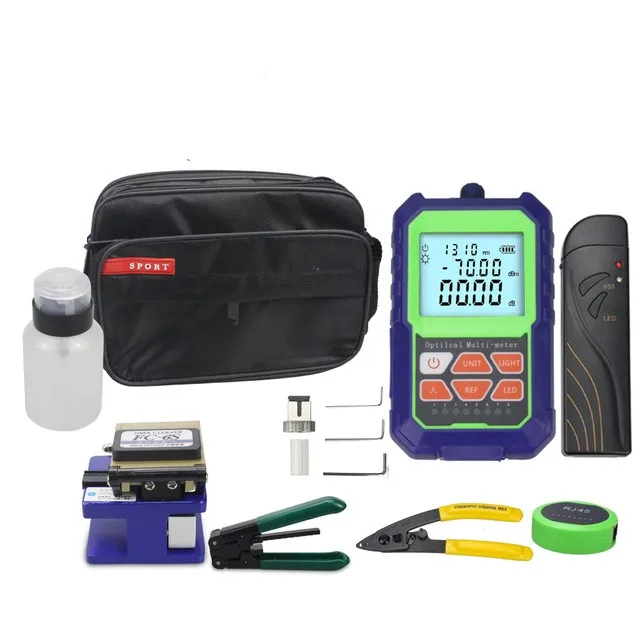 

Fiber optic Tool Kit Fiber Cleaver FC6S mini Optical Power Meter Visual Fault Locator 5MW Wire stripper miller clamp Ftth Tool