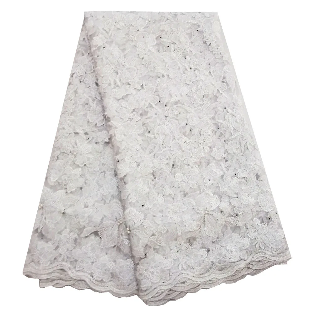 

New French Embroidery Net Lace Fabric 2019 High Quality African Tulle Lace Fabric With Rhinestones For Nigerian Wedding