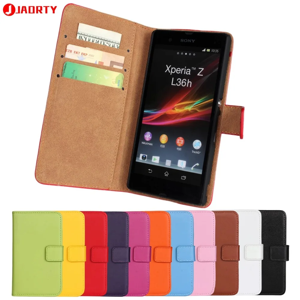 

Case For Sony Xperia Z L36h Leather Cover Card Slot Wallet Case Coque C6603Phone Case Cover flip Stand