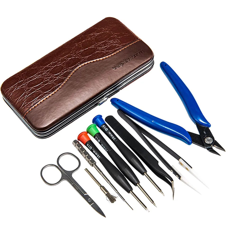 

Portable DIY Tool Kit For E Cigarette Buckle Design Multifunctional Hand Tool Set Include Plier Tweezer Brush Screwdriver