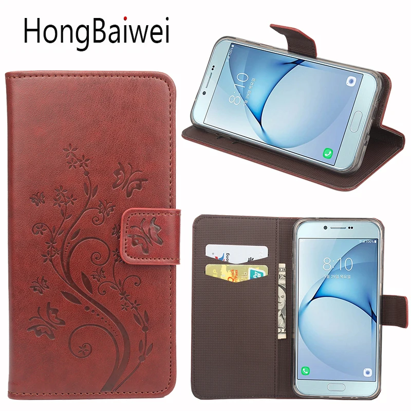 

For Samsung Galaxy A8 2016 Case Leather Flower Pattern Flip Luxury Wallet Phone Bag Case for Samsung A8 2016 A3 A5 2017