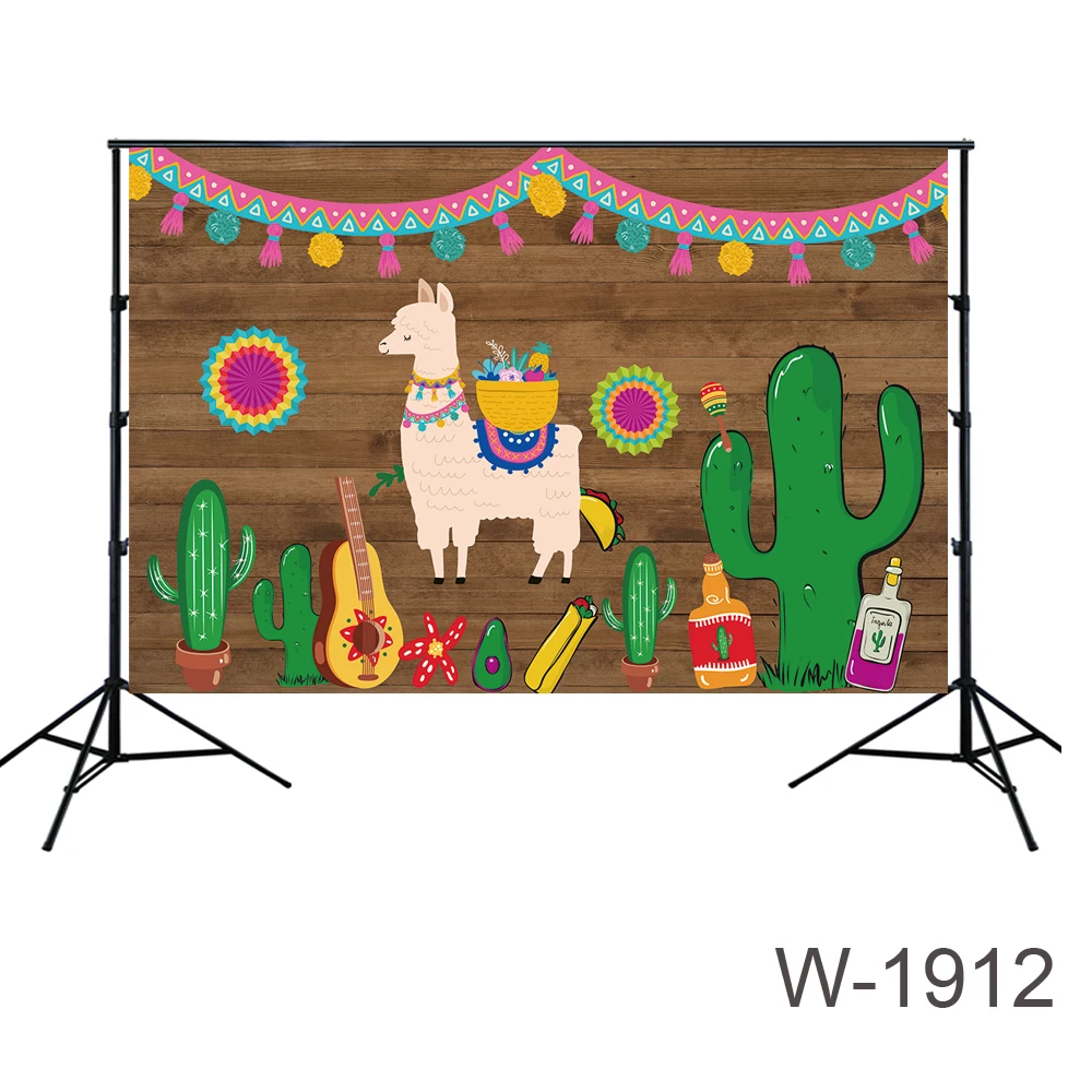 kids fiesta party backdrop Fiesta Music themed Festival backdrop ideas wood background guitar alpacas cactus decorations Bunting