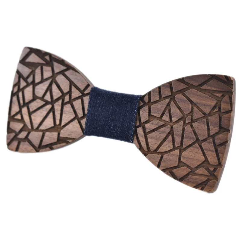 Neue Design Trend Unregelmäßigen Muster männer Anzug Hochzeit Holz Fliege Manschettenknöpfe Set