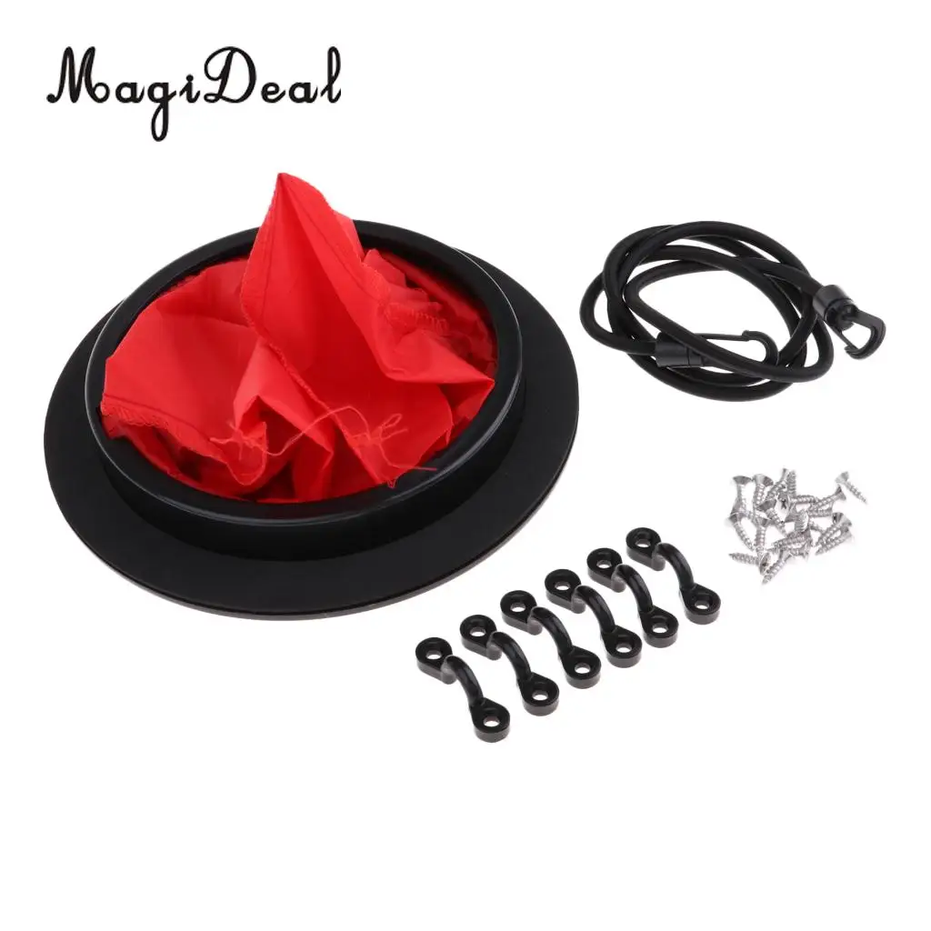 MagiDeal Universal 8 inch Nylon Kayak Deck Plate Hatch Cover & Storage Bag, Paddle Leash Clip for Canoe Dinghy Inflatable Boat
