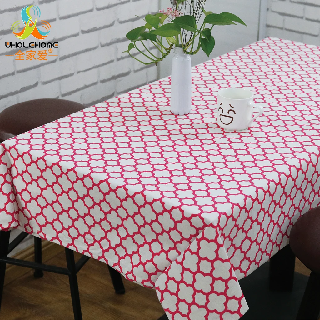 Sytlish Linen Cotton Rustic Style Rectangle Table Cloth Cover Modern