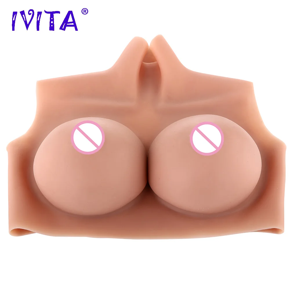 Реалистичная силиконовая грудь IVITA 3300g искусственная для трансвеститов