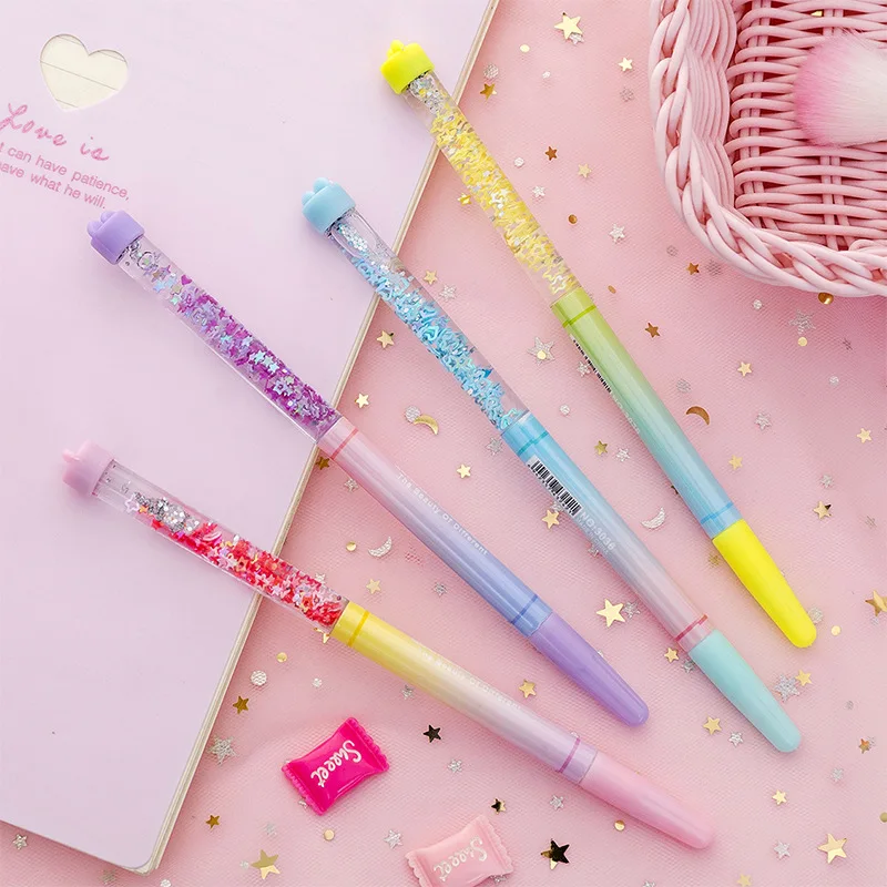 

Cute Fairy Pen Creative Quicksand Gradient Sequins Gel Pen Student Stationery Pen for Writing Kawaii School Supplies