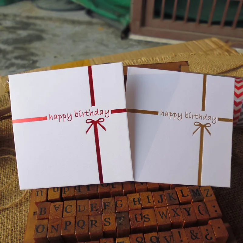 5sets gold red embossed handmade happy birthday folding