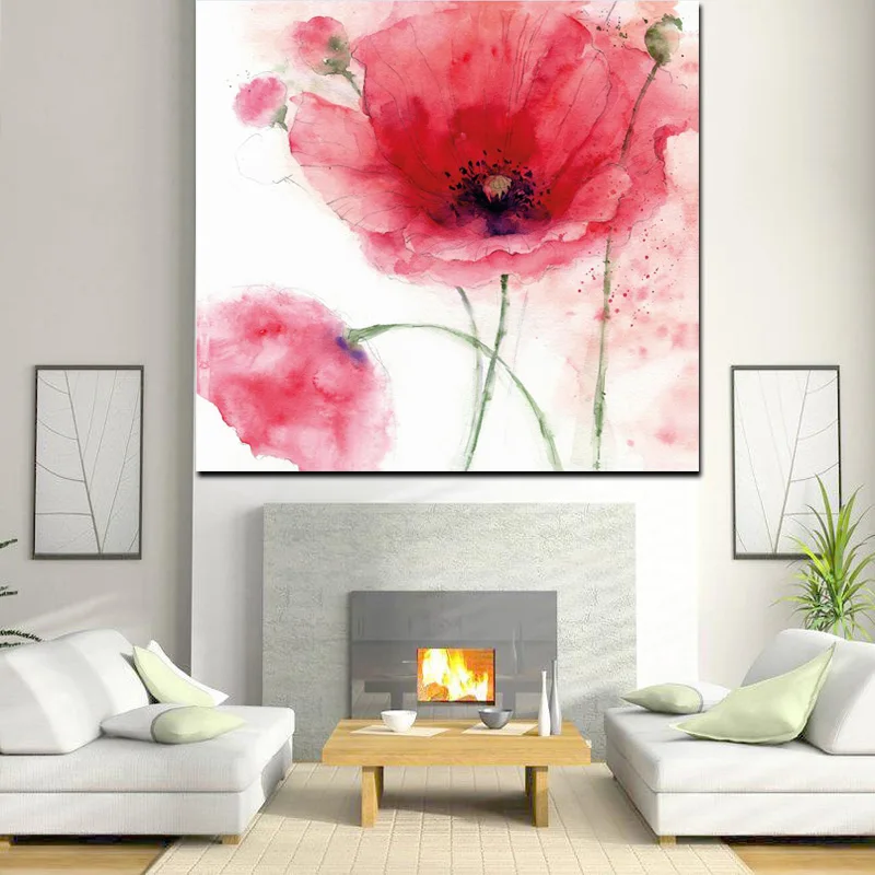 HD Print Modern Red Poppies Abstract Oil Painting on Canvas Modern Pop Art Wall Picture For Living Room Sofa Cuadros Decoracion (3)