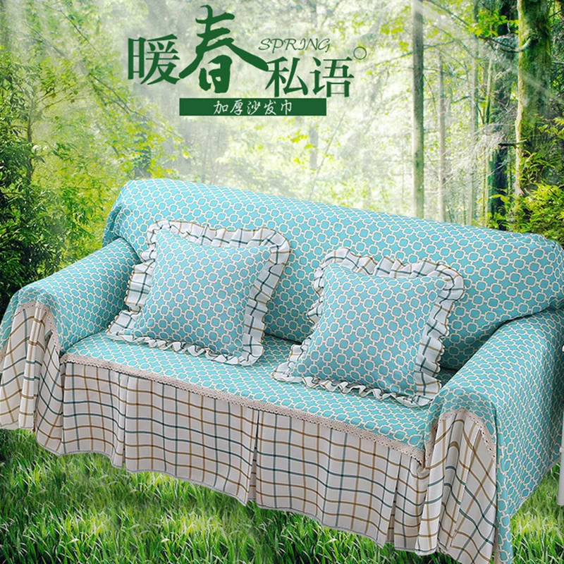 

Cotton Full Sofa Cover Sofa Cushion Tablecloth Skirt Fabric Stitch Europe Style Seasons Available Home Wedding Decorating