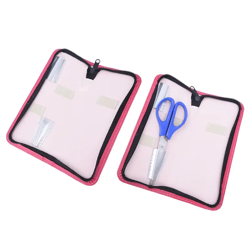 

High grade Hair scissors leather case barber packet Styling Accessories Rose Red Black hairdressing scissors bag 2 Styles