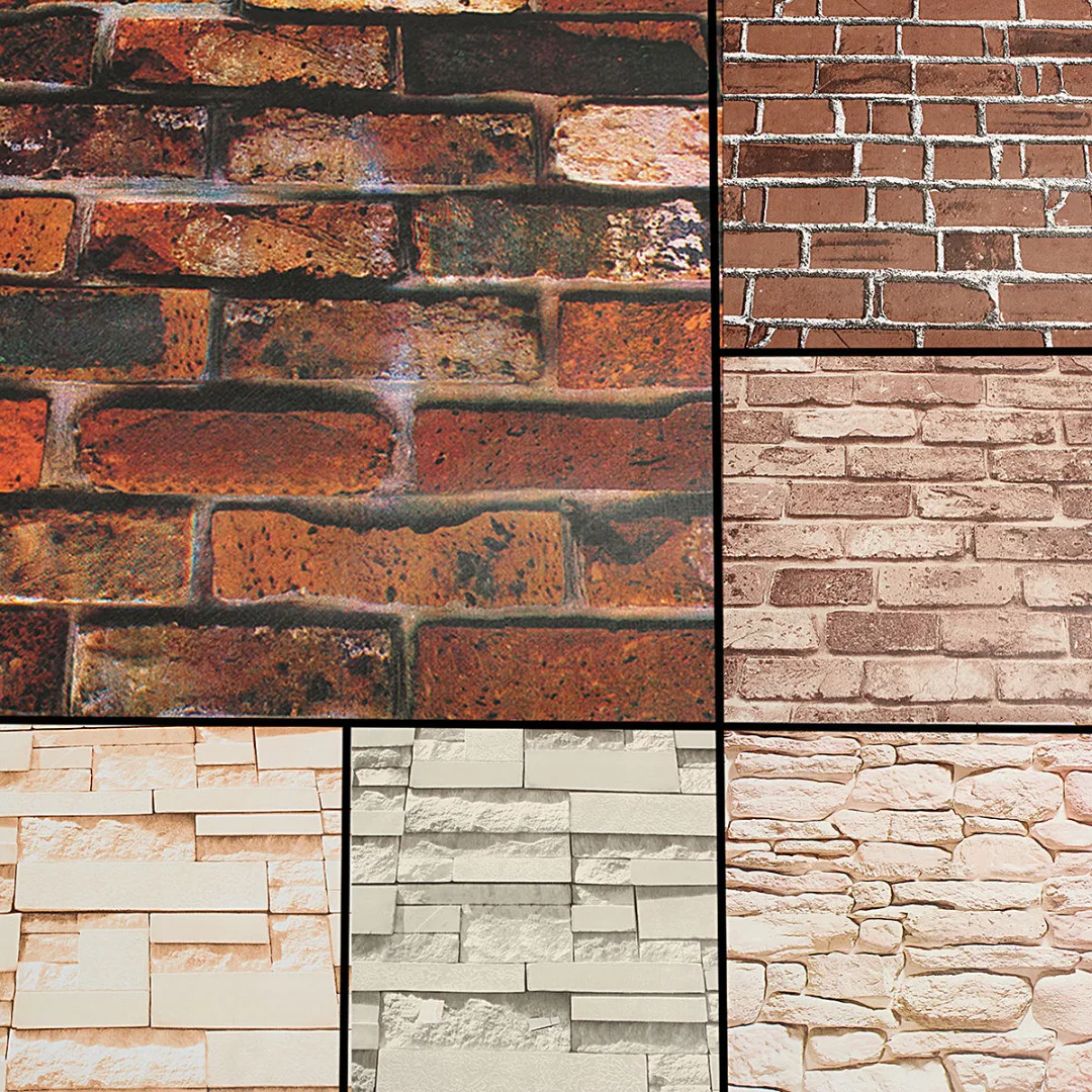 45cm*10m New Modern  DIY 3D Brick Pattern Self-adhesive Waterproof Wall Paper Decor