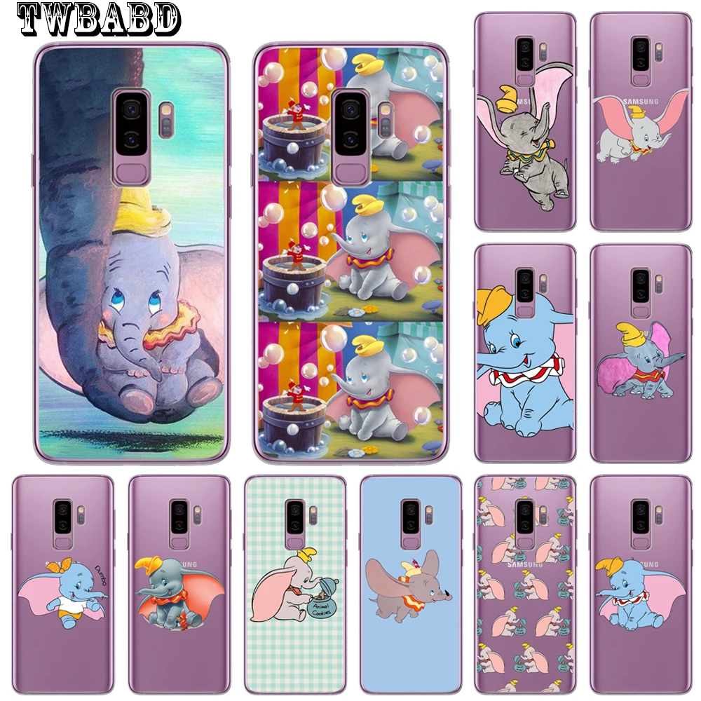 

Cute Dumbo luxury Phone Case For Samsung S9 S8 S10 Plus S10 S9 Plus S8 Plus S7 S6 Edge S10E Note 8 Note 9 Cover Etui Capa