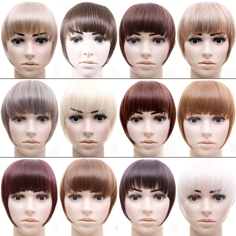 jeedou Short Front Neat bangs Clip in bang fringe Hair extensions