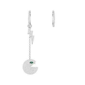 

[MeiBaPJ]Real 925 Sterling Silver Personality PAC Asymmetric Drop Earrings for Women with AAA High Quality Stone Jewelry