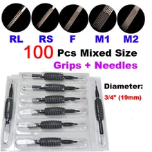 100 шт. силиконовые одноразовые Насадки для татуажа трубки с Вышивка Крестом Иглы Ассорти Смешанный Размеры 3/"(19 мм) для татуировки Вышивка Крестом Иглы Чашки сцепление Наборы