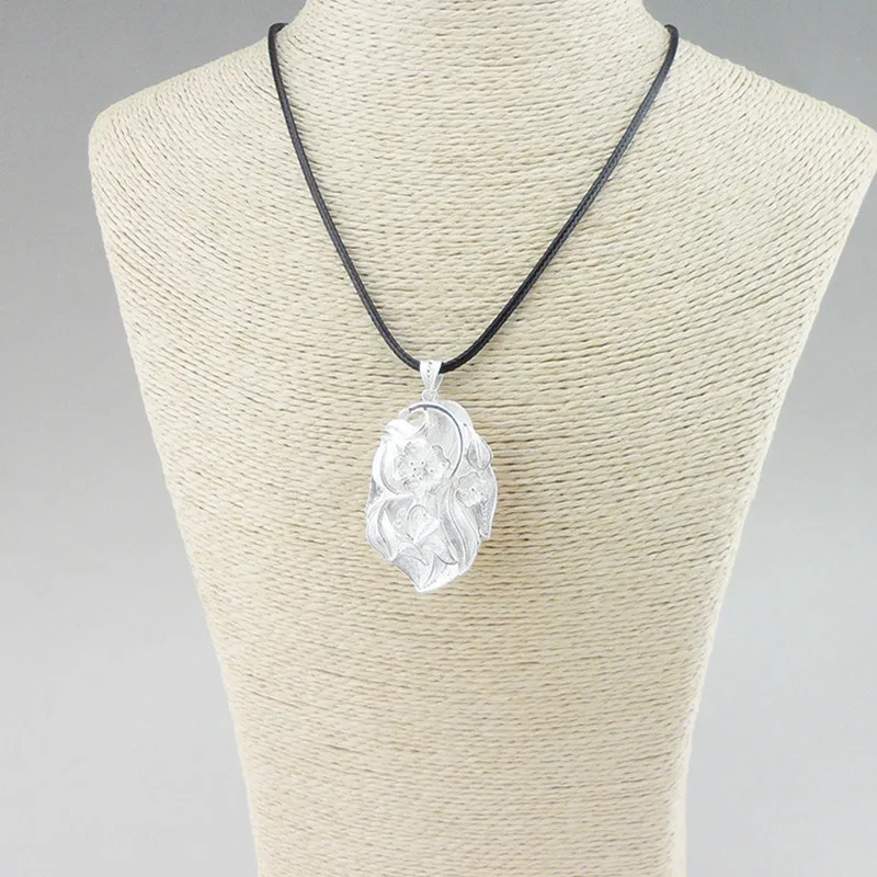 

Men's Pendants Jewelry Ethnic Handmade 999 Sterling Silver Jewelry Flowers Big Independent Pendant Boy xxx Luxury Gifts 2019