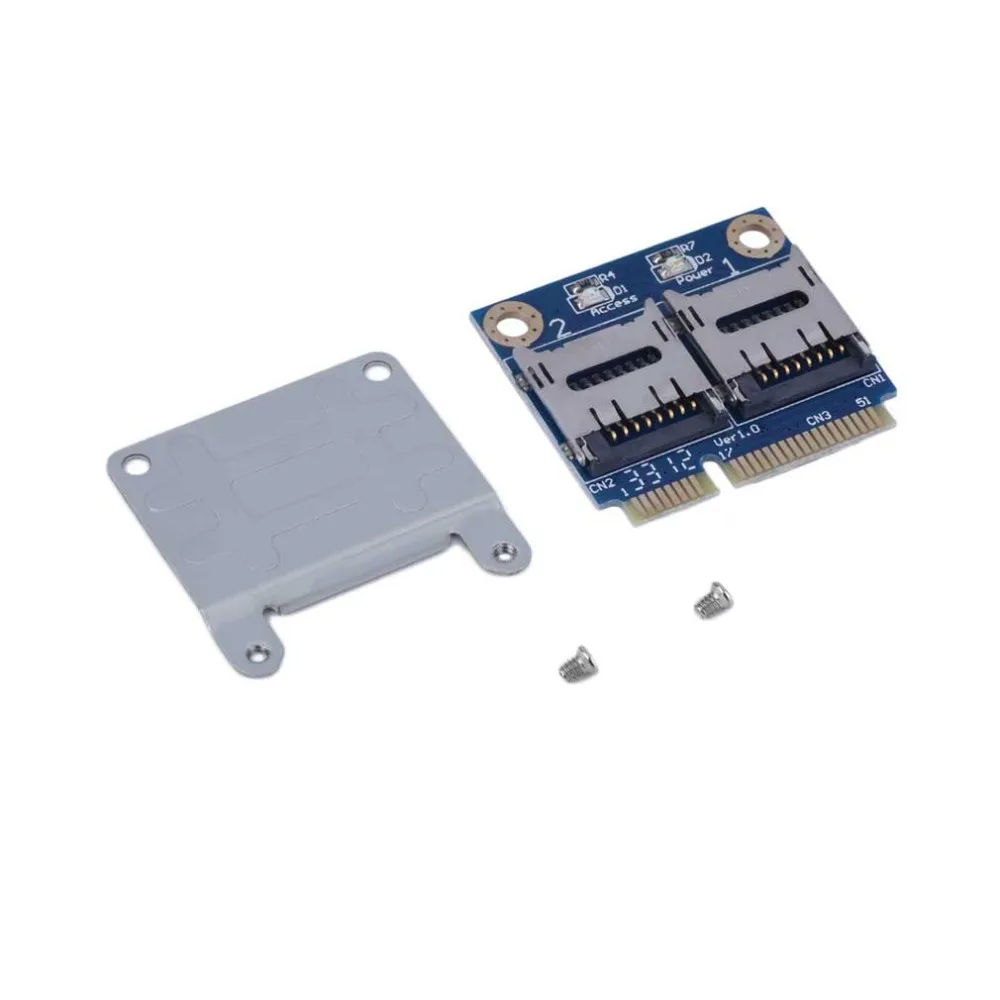 Мини-карта PCI-e адаптер PCI-E MPI-e для двойной TF SDHC SDXC адаптер считывателя PCI-e для tf-карты Поддержка Windows 7/Vista/XP MAC OS