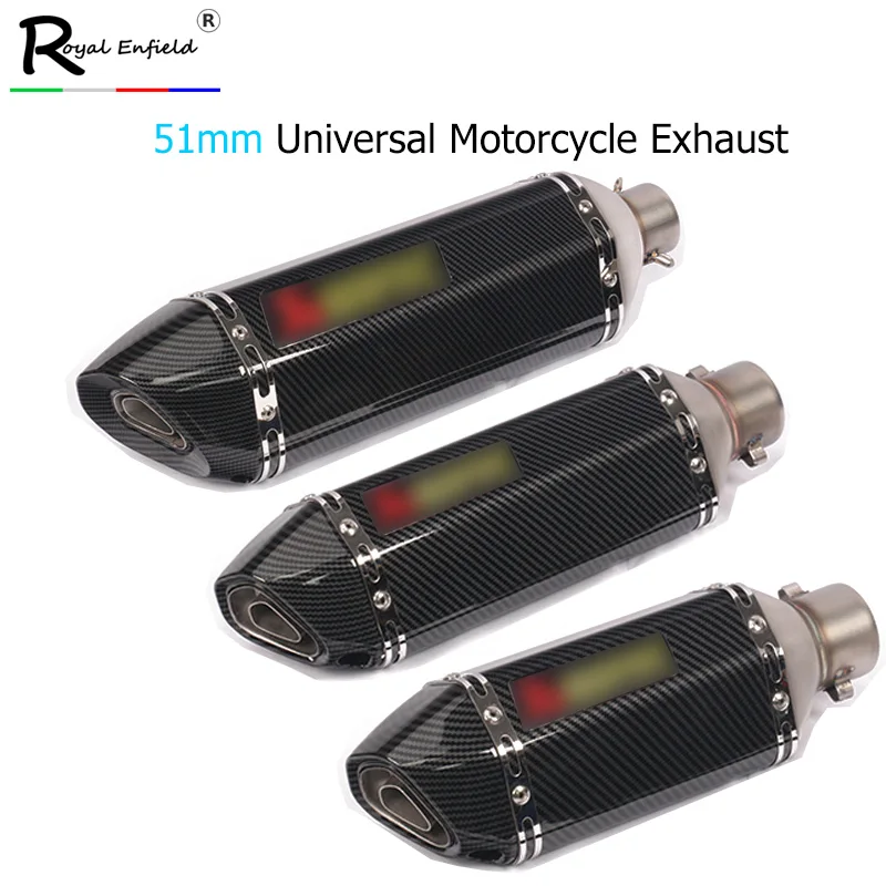 

Universal exhaust 51mm color Motorcycle Exhaust Modify Motocross Exhaust Muffler For FZ6 CBR250 CB600 MT07 ATV Dirt Pit Bike