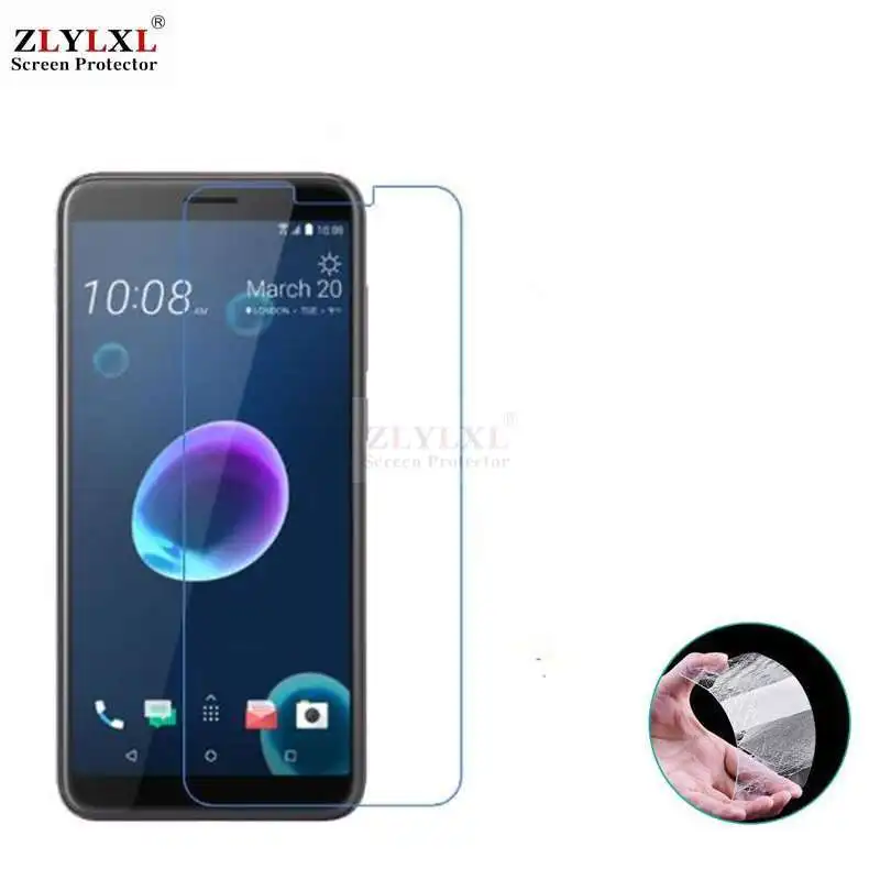 

Glass + case Transparent Dirt-resistant soft back case for HTC Desire 12 tempered glass screen protector