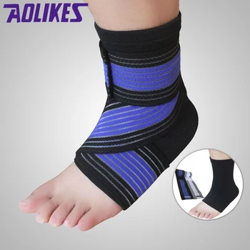 Aolikes 1 Paar Professionele Stretch Sport Gewikkeld Stam Enkel Ondersteuning Protector Bandage Voor Fitness Running Basketbal