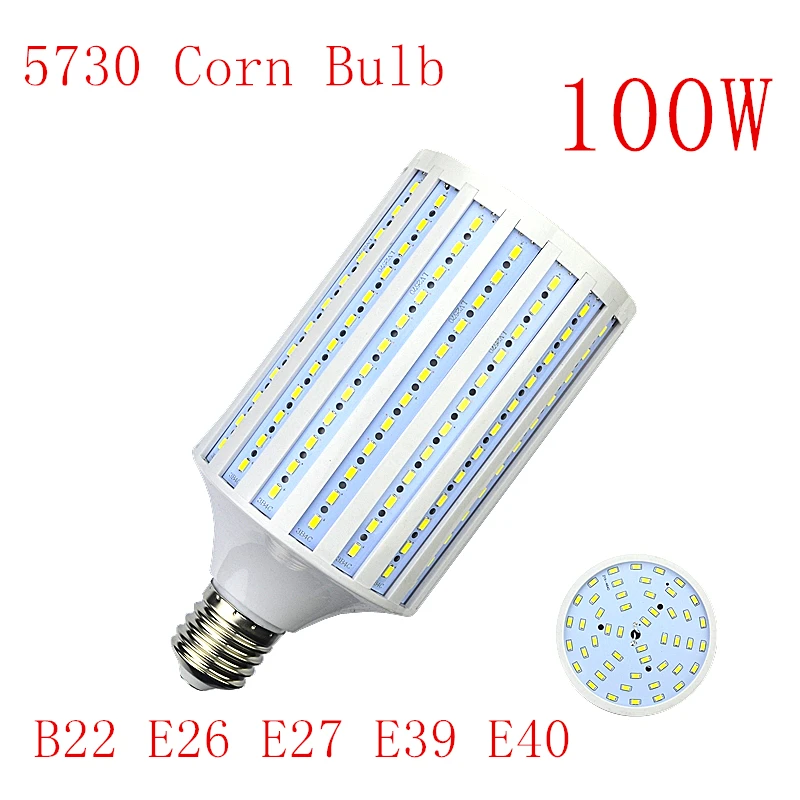 E26 E27 светодиодный светильник E39 E40 светодиодный лампы SMD5730 110 V 220 V 100 W 264 светодиодные лампы «Кукуруза» лампочка подвесные светильники