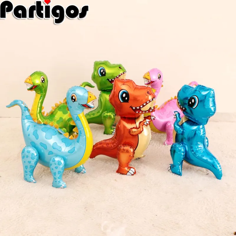 

1pc Large 4D Walking Dinosaur Foil Balloons Birthday Party Decorations Kids Babyshower Gender Reveal Dinosaur Party Decor Globos