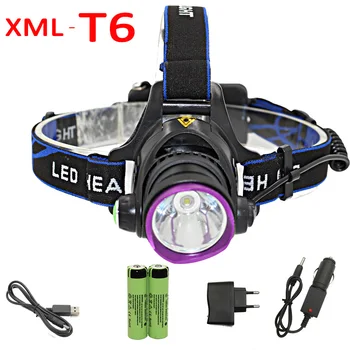 

XM-L T6 LED Headlamp Headlight 1000LM Head Lamp Light Flashlight +2x 18650 Battery +Charger For Camping hiking