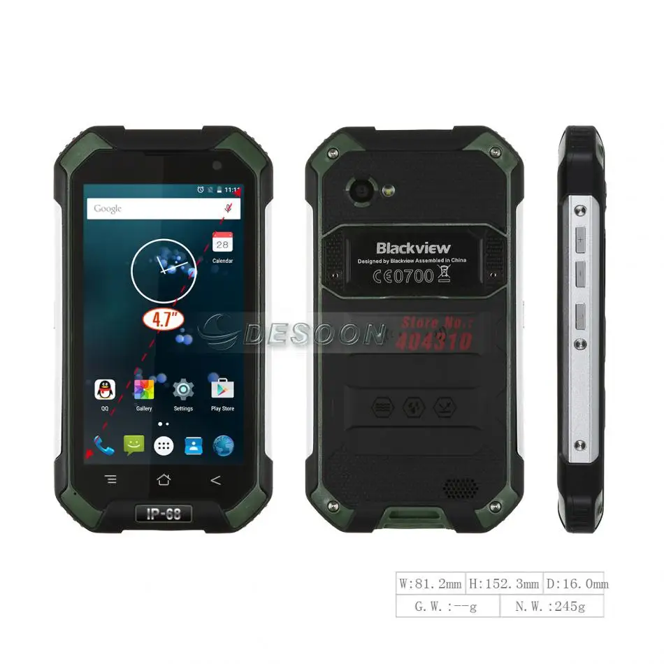 Blackview BV6000 Мобильного Телефона 4 Г Android 6.0 MTK6755 Окта основные 2.0 ГГц 3 ГБ+ 32 ГБ 13MP GPS Глонасс двойной Navi IP68 Водонепроницаемый