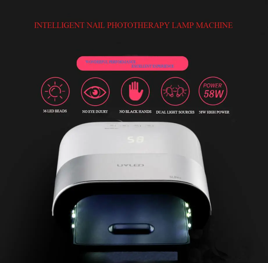

2019 Sunuv Uv Nail Lamp New Nail Tool Sun3 Therapeutic Lamp For Intelligent 2nd Generation Dryer Led Uv Curing Drying For Arts