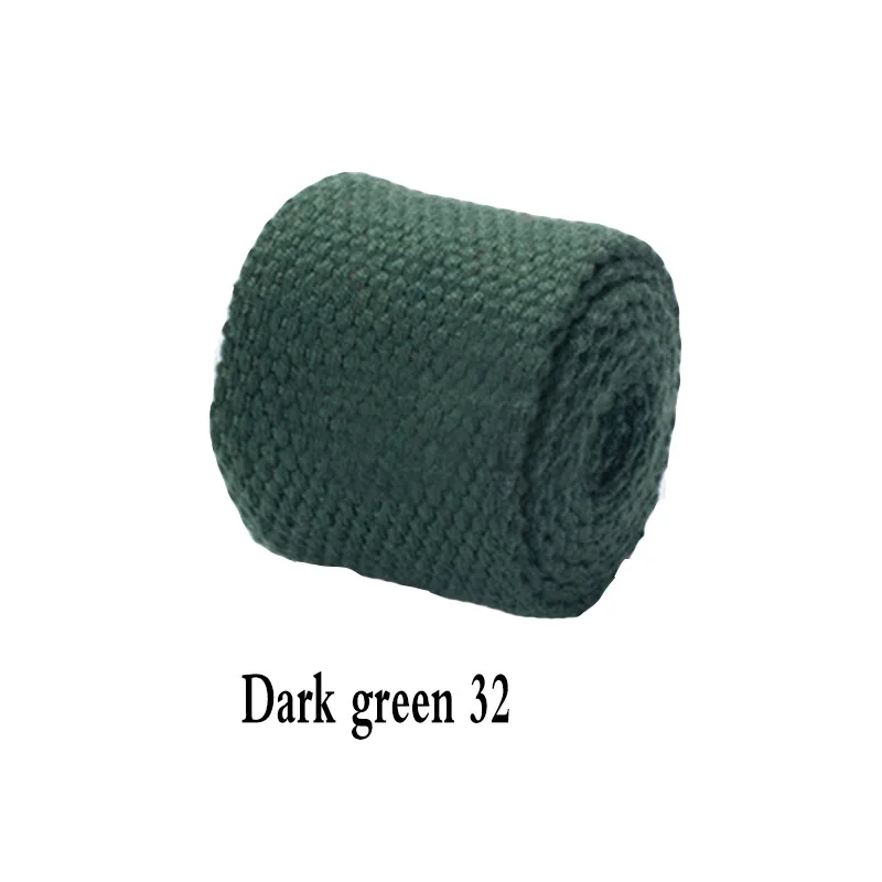 dark green 3,8 см Ширина 3 м/лот аксессуары цветная плотная Холщовая Сумка с хлопковой вязкой сумка с рюкзаком с ремнем Ремень Гладкий переплетенный - Цвет: dark green