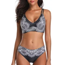 Женский сиамский набор Пуш-ап полосатый пляжный жилет с тонкими лямками 2-14