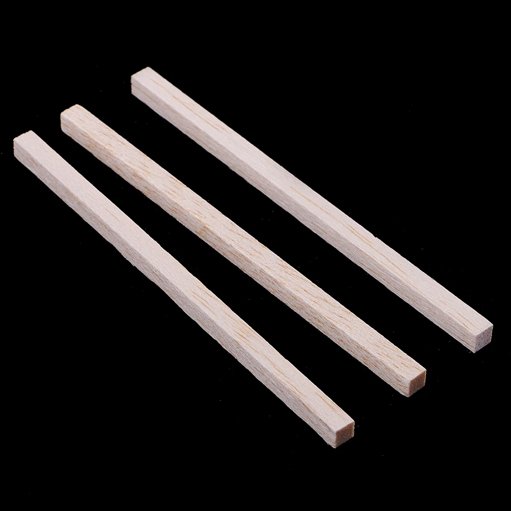 50x Natural Unpainted Blank Balsa Wood Stick Rods for DIY Model Making Woodcraft Hobbies Handmade Toys Accessories 5/8/11cm
