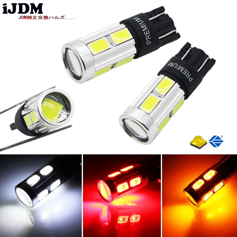 

iJDM T10 LED Xenon White 3W XBD CANBUS Error Free W5W 168 194 2825 912 921 LED Bulbs For Parking Postion Lights Yellow Red 12V