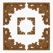 VZLX Лот WSHYUFEI резьба по дереву натуральные аппликации для мебельного шкафа неокрашенные деревянные молдинги наклейка для дома декоративная