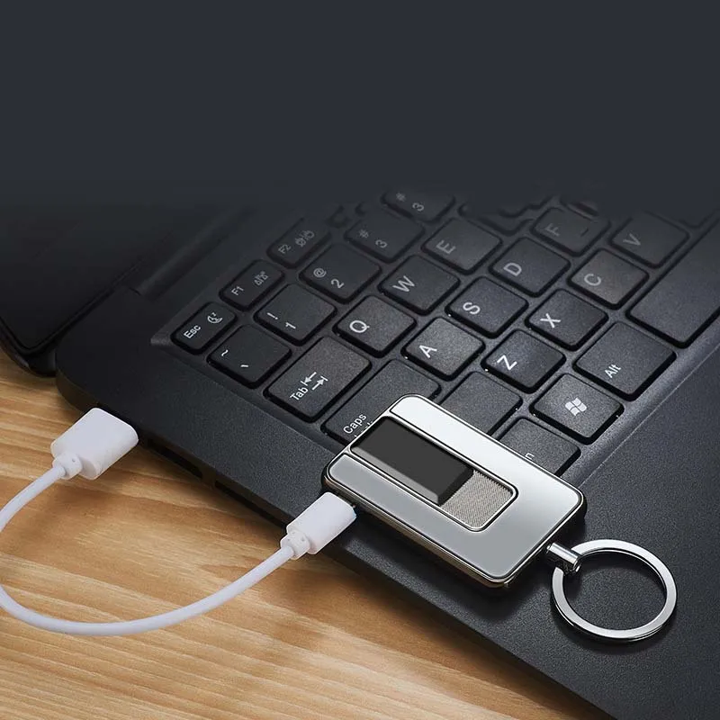 Новинка 2018 металлическая USB зажигалка перезаряжаемая Электронная брелок турбо