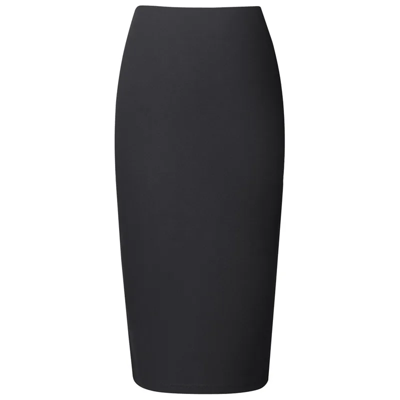 

High Waist Women Pencil Skirt Slim Elegant New 2019 Fashion Solid Ladies OL Office Women Knee-Length Skirts 6 Colors Pink Black
