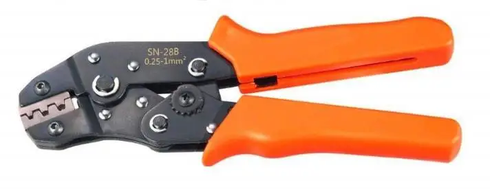 Crimping SN-28B обжимной инструмент dupont 0,25-1mm2/AWG28/18 620 шт 2,54 мм dupont кабель Перемычка провода штыревой разъем корпус, клеммы зажим набор инструментов - Цвет: Crimping