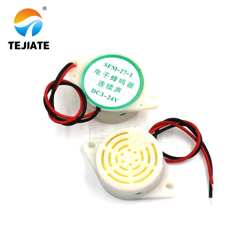 

white Piezo Active Buzzer DC 3V-24V Universal Electronic Buzzer Intermittent Intermittent Sound SFM-27