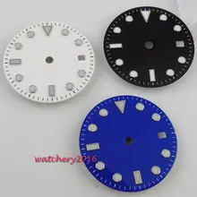 31,3 мм Bliger черный циферблат+ стрелки для часов светящиеся подходят MingZhu 2813 детали часов