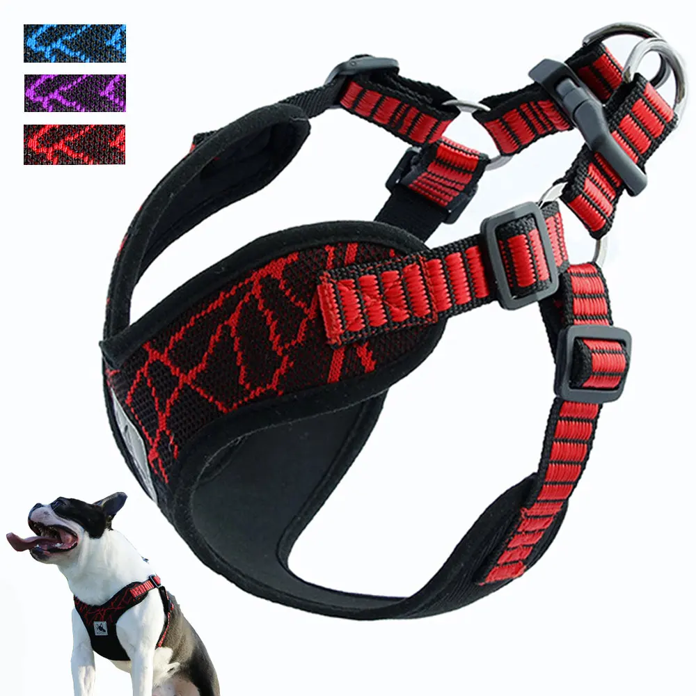 

Reflective Breathable Large pet Dog Harness Collar Pet Vest Adjustable Pet Sport Harness Traction Puppy Large Dog Accessories